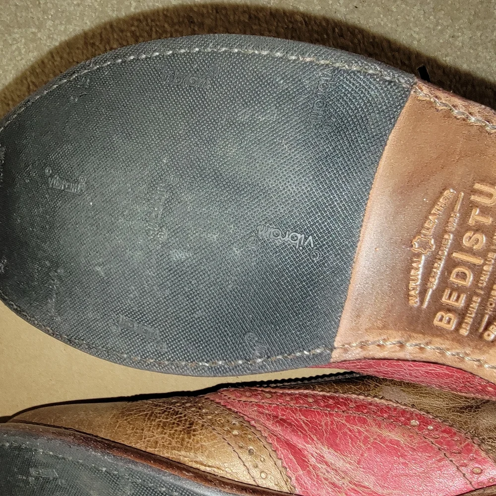 Sundance Brown, Red & Blue Leather Wingtip Oxfords - Picture 8 of 8